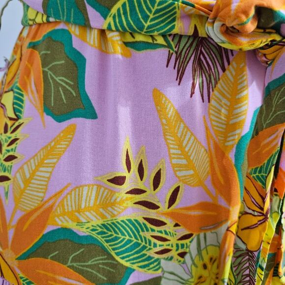 Madison + Hudson Midi Dress Belted Floral Bloomcore Casual Peasant Medium Boho - Picture 8 of 14